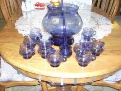 punch bowl and cups