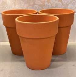 3 Clay Garden Pots